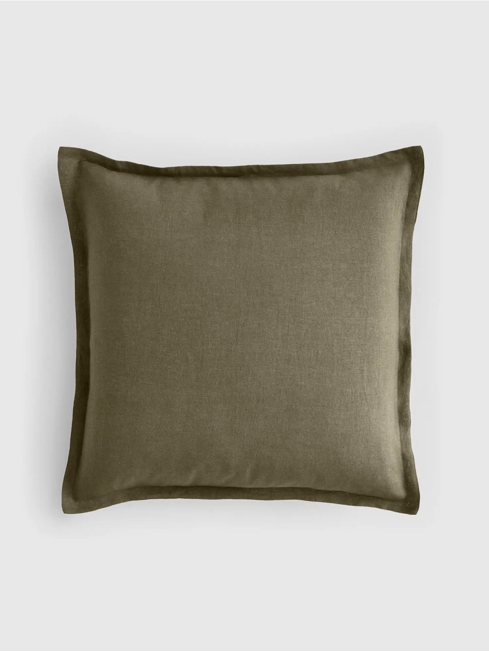 Quince Olive Linen Euro Pillow Cover with Flange